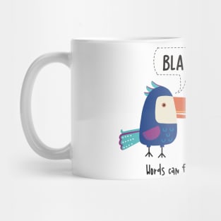 Two parrots gossiping, words can fly a thousand miles Mug